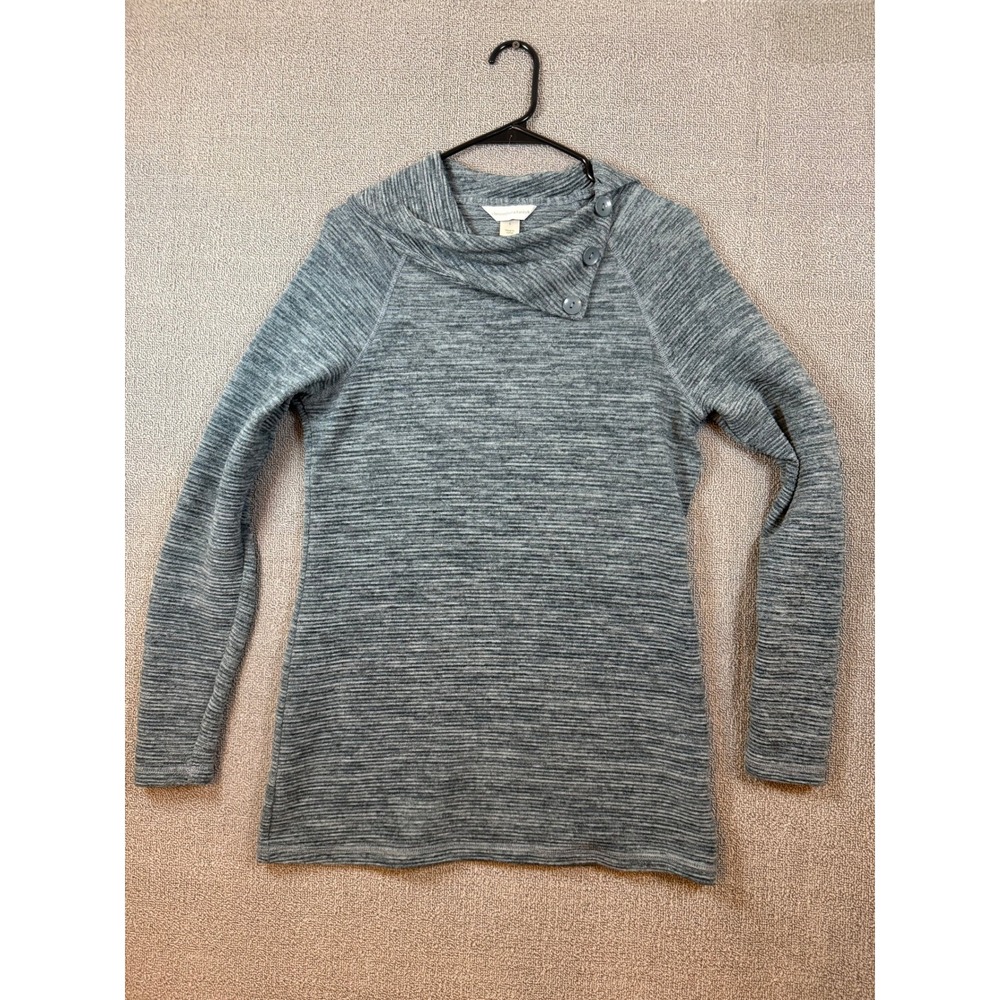 Christopher & Banks Cowl Neck Top Womens Small Blue Excellent Ribbed Knit Tunic